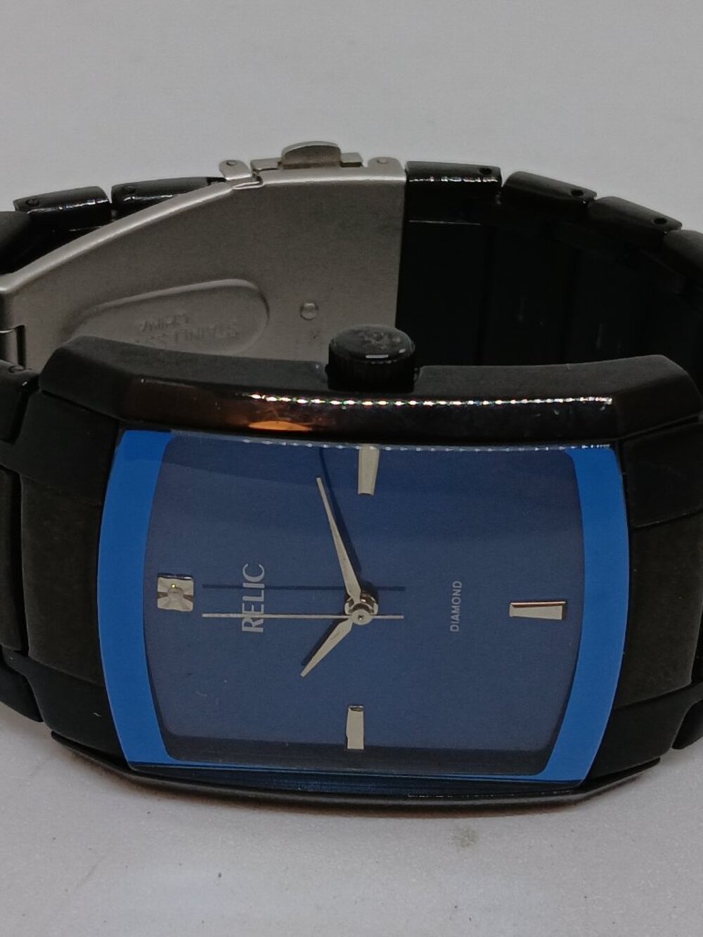 Relic ZR77204 Men's 35mm x 47 mm Blue Dial S/Steel Quartz Watch NEW BATTERY - Picture 11 of 11